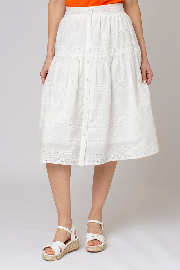Broderie Midi Skirt