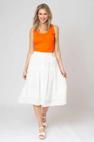 Broderie Midi Skirt