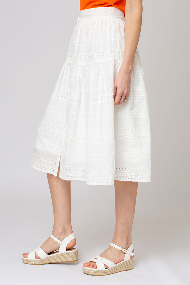 Broderie Midi Skirt