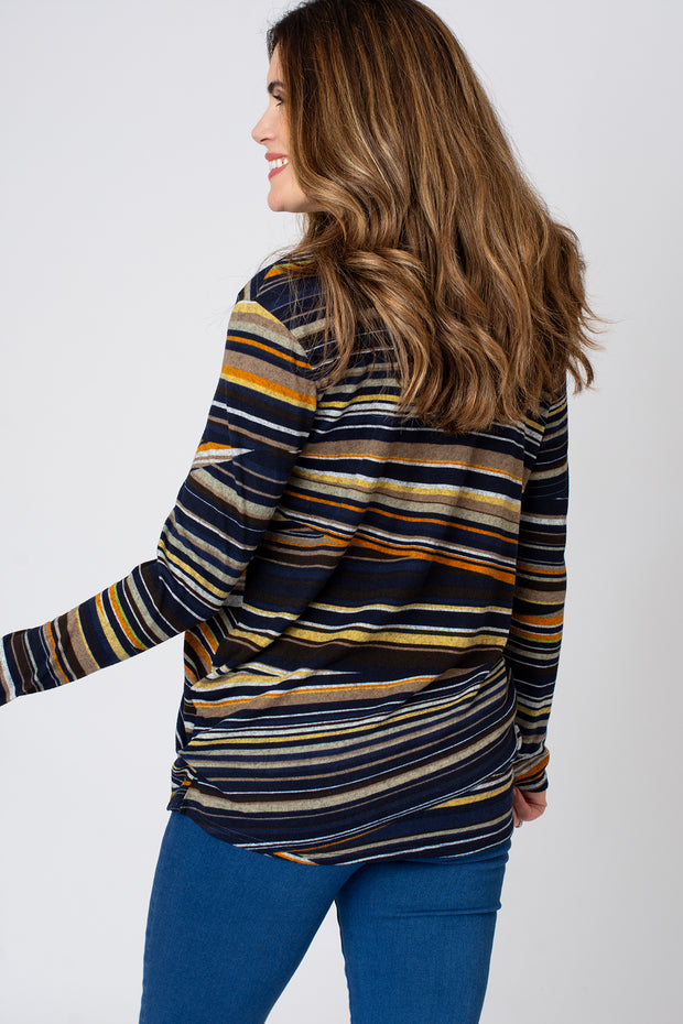 Brushed Cut About Stripe Top