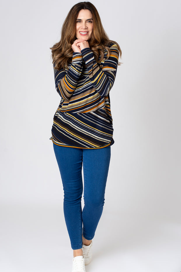 Brushed Cut About Stripe Top