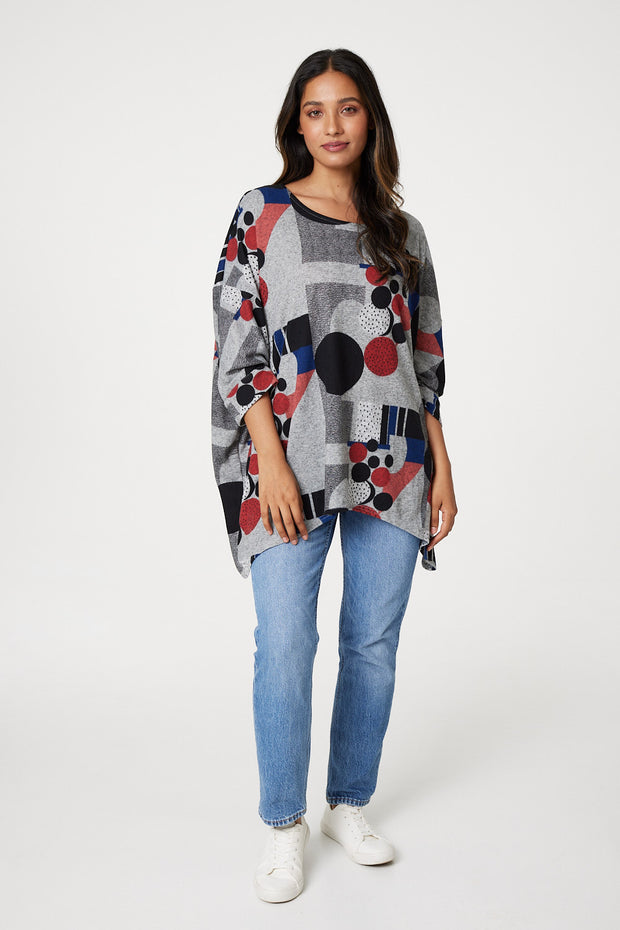 Brushed Scattered Shapes Slouchy Top