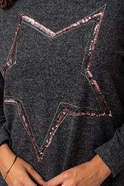 Brushed Sequin Star Top