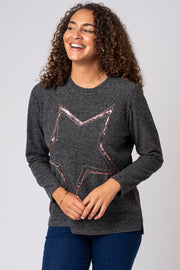 Brushed Sequin Star Top