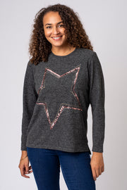 Brushed Sequin Star Top