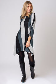 Brushed Wavy Hanky Hem Dress