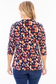 Brushstroke floral button through shirt