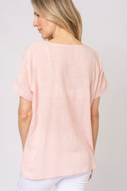 Butterfly Heart Slub Foil Print Top