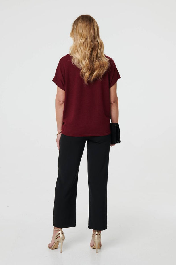 Button Shoulder Cut and Sew Tee