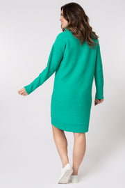 Cable Front Roll Neck Knitted Dress