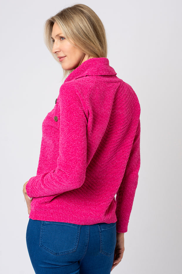Chenille Button Raglan Jumper