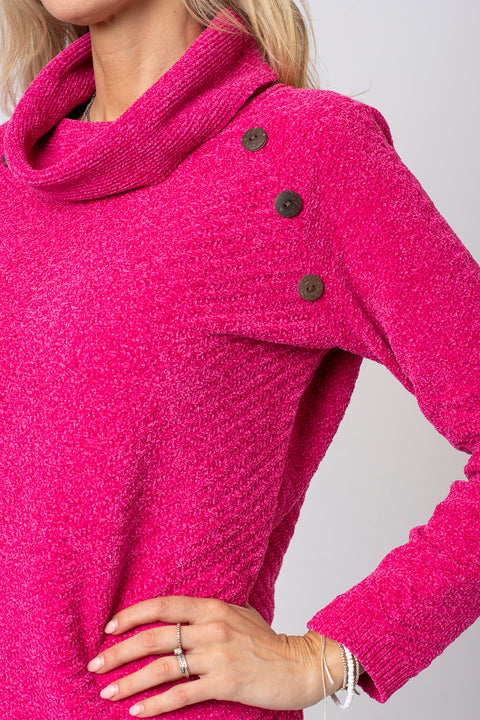 Chenille Button Raglan Jumper