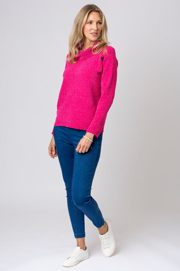 Chenille Button Raglan Jumper