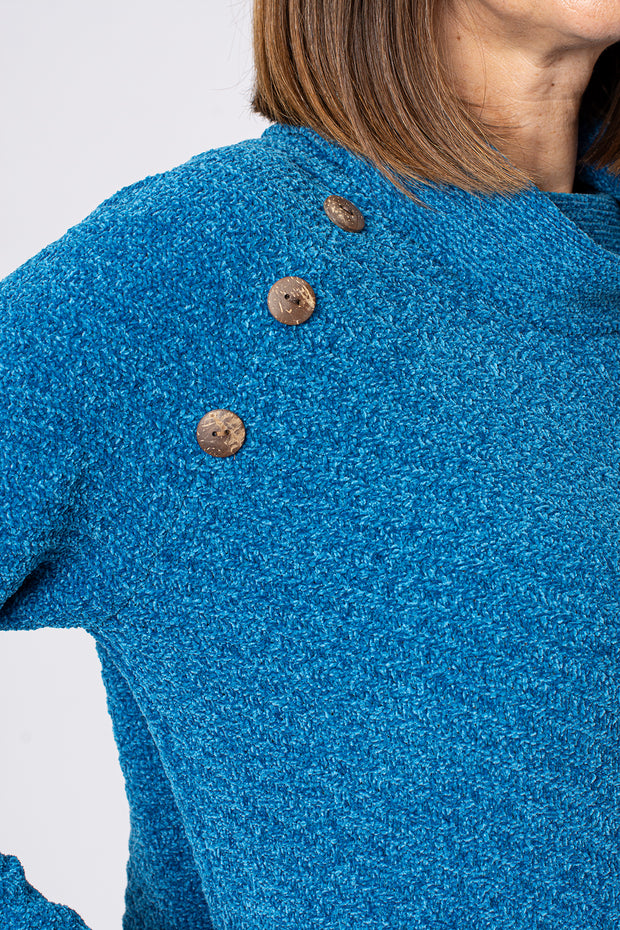 Chenille Button Raglan Jumper