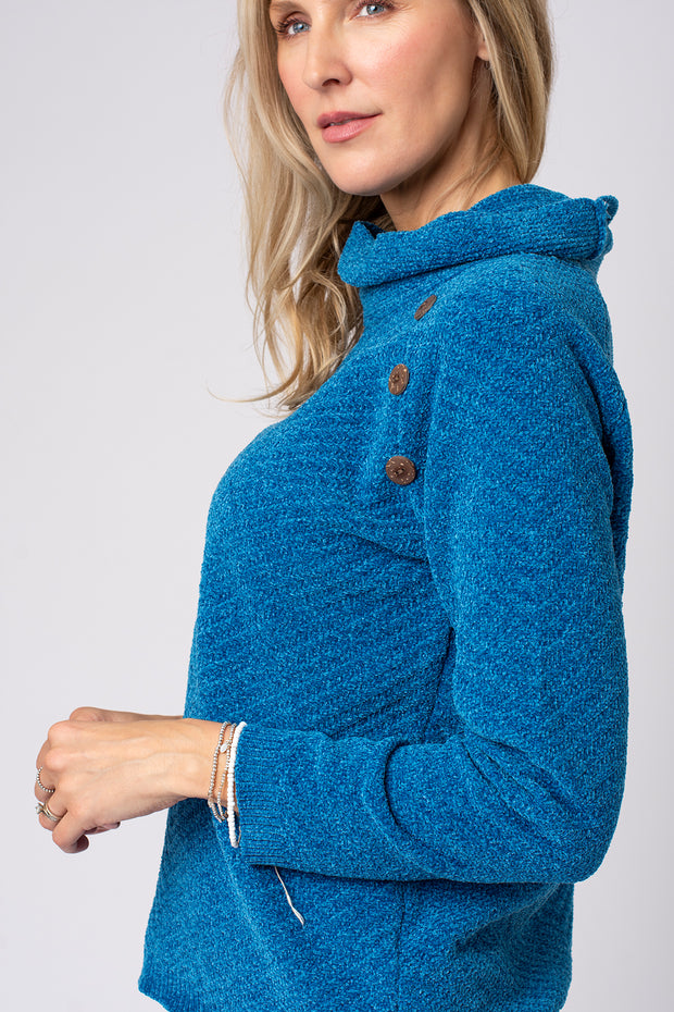 Chenille Button Raglan Jumper