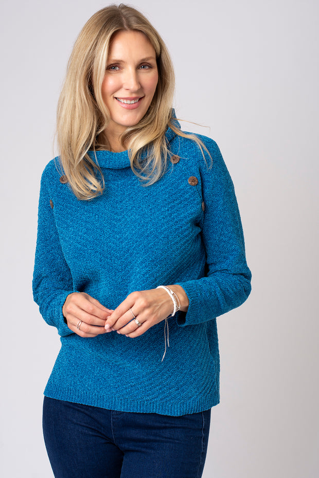 Chenille Button Raglan Jumper