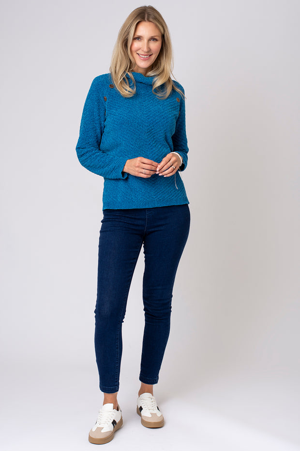 Chenille Button Raglan Jumper