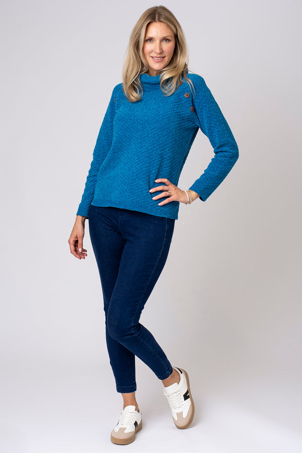 Chenille Button Raglan Jumper