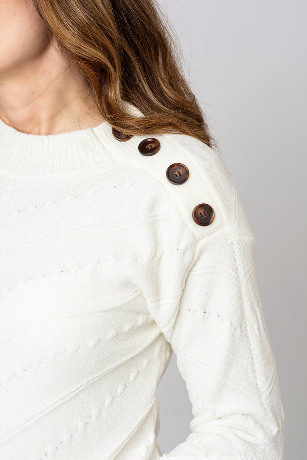 Chenille Button Shoulder Jumper