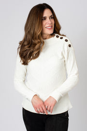Chenille Button Shoulder Jumper