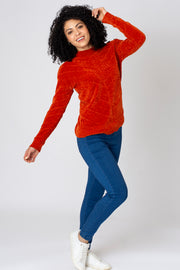 Chenille Button Shoulder Jumper