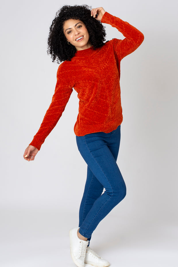 Chenille Button Shoulder Jumper