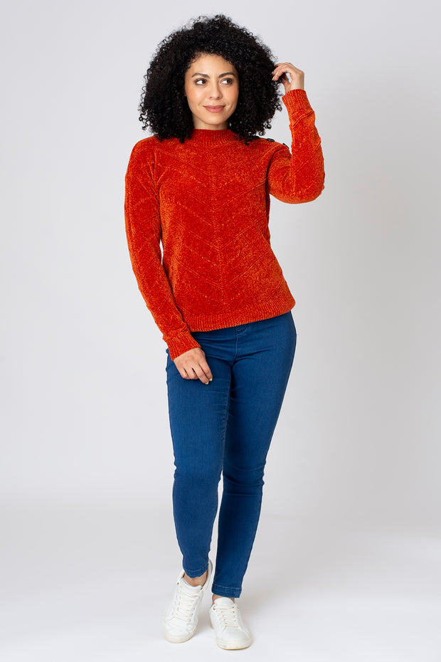 Chenille Button Shoulder Jumper