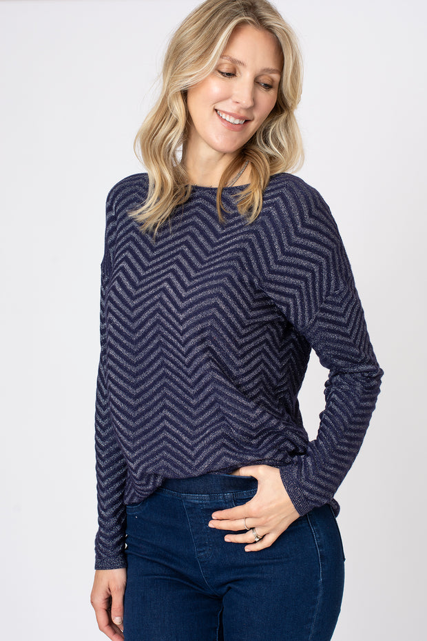 Chevron Lurex Jumper