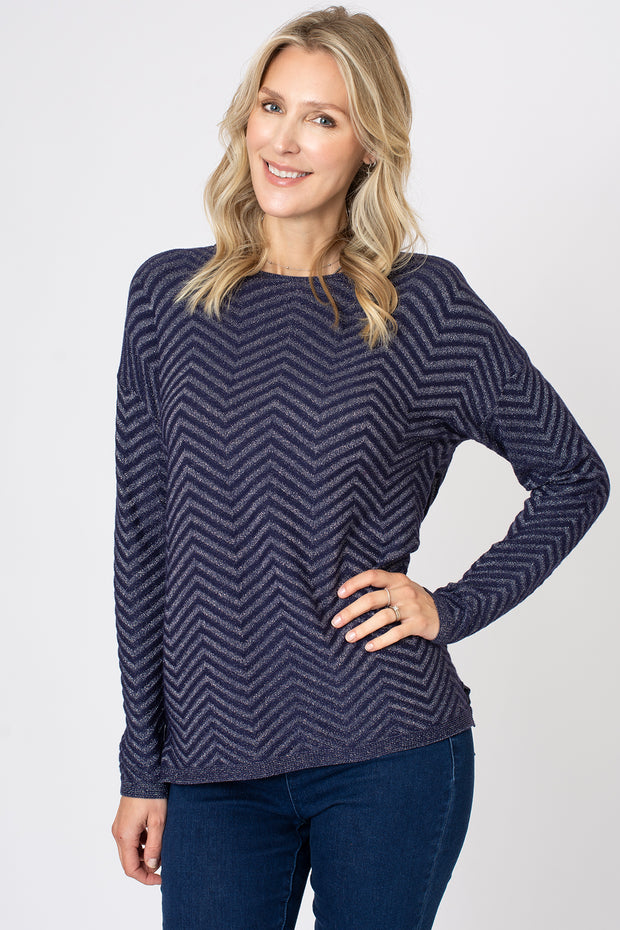 Chevron Lurex Jumper