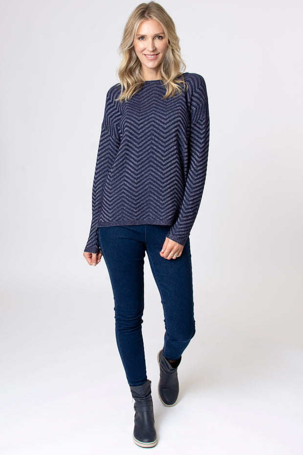 Chevron Lurex Jumper