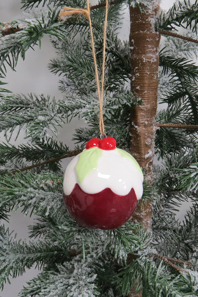 Ceramic Christmas pudding tree decoration