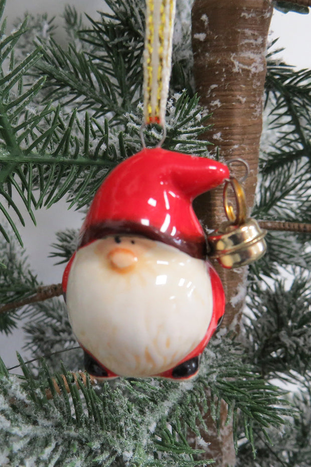 Ceramic santa dec with bell