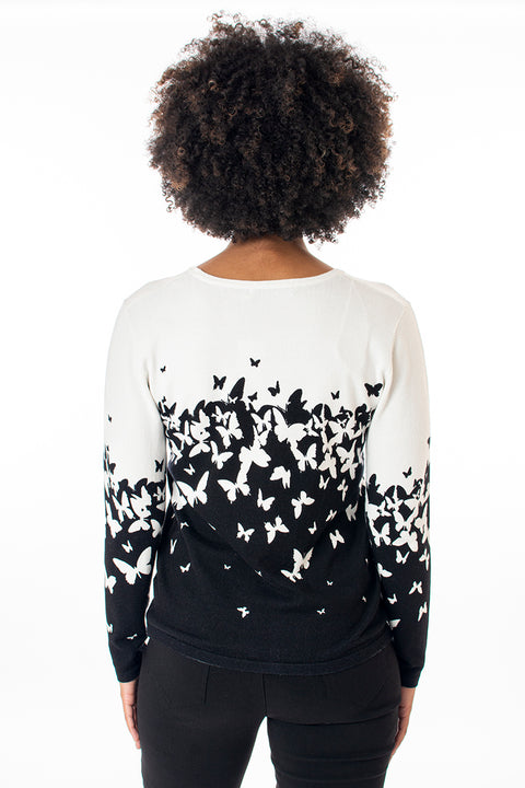 Contrast butterfly stud jumper