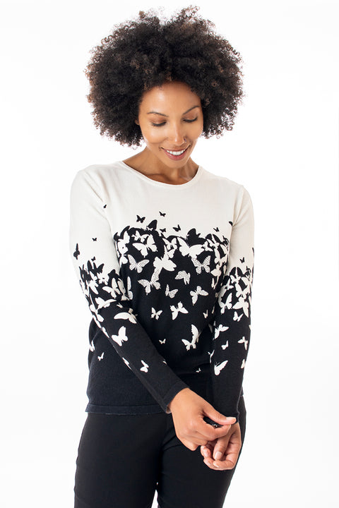 Contrast butterfly stud jumper