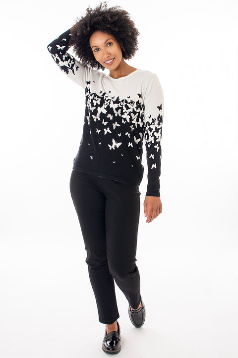 Contrast butterfly stud jumper