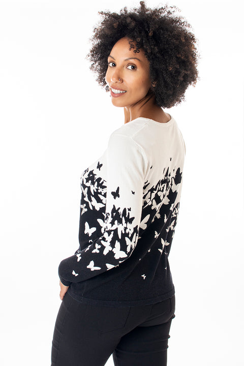 Contrast butterfly stud jumper