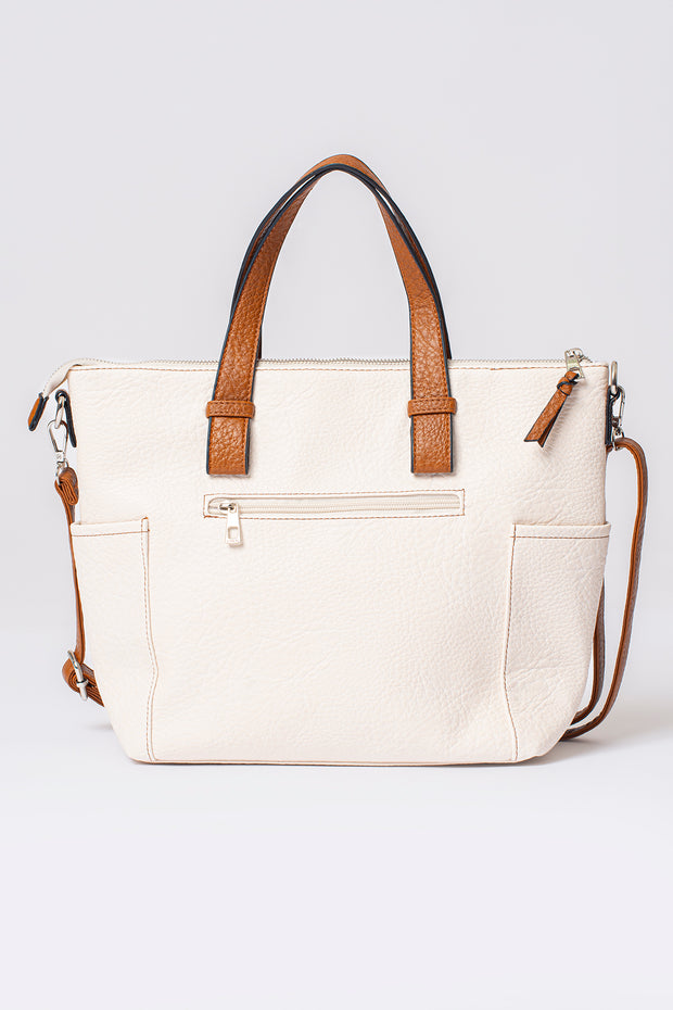 Contrast strap side pocket bag