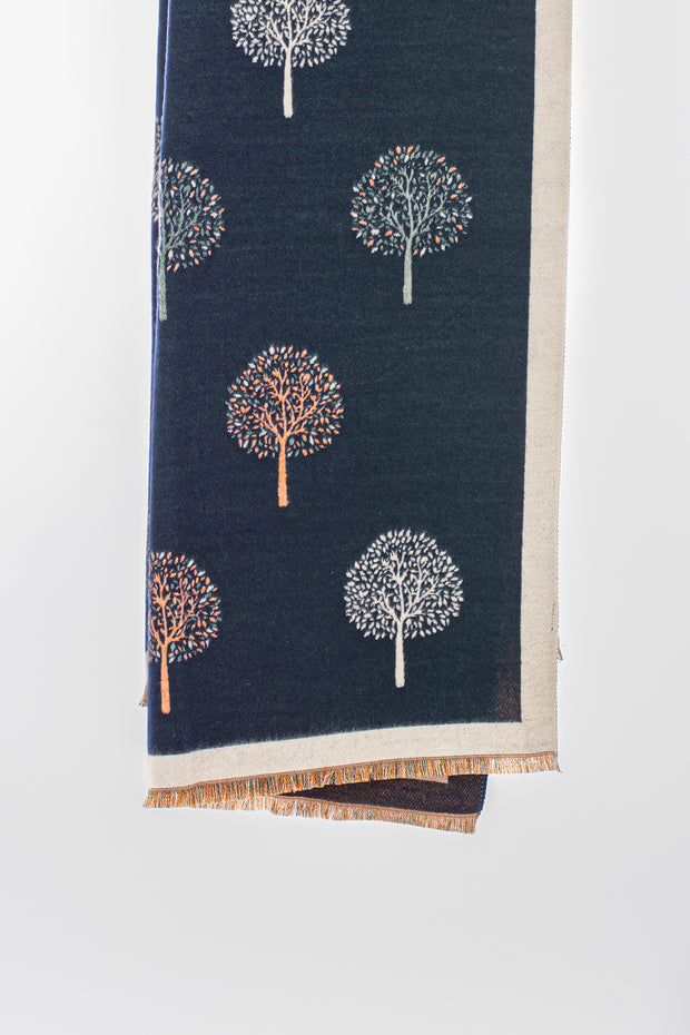 Contrast tree soft touch scarf