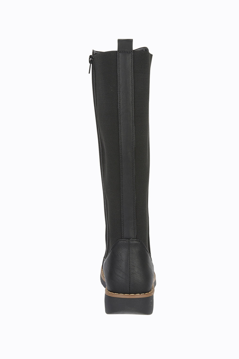 Contrast Riding Boot Contrast Panel Knee High Boot – The Stock Shop