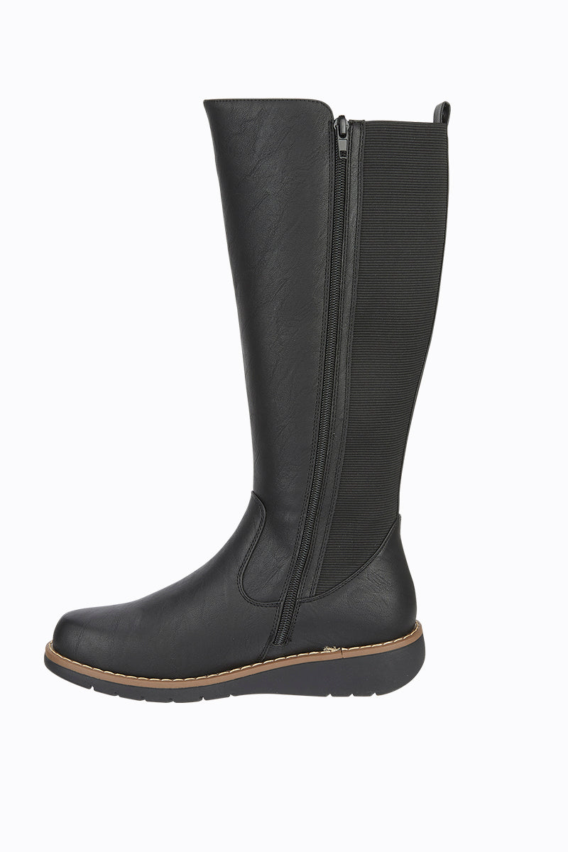Contrast Panel Knee High Boot – The Stock Shop