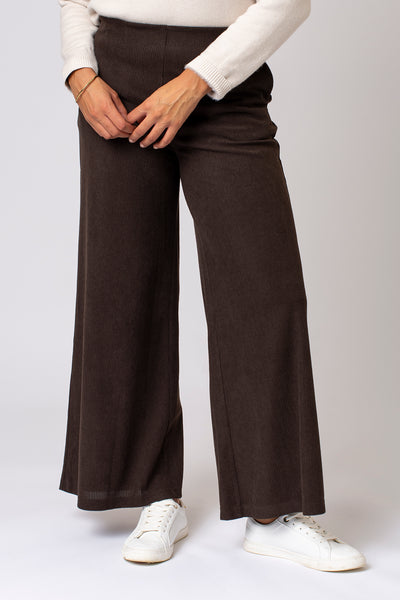 Cord Wide Leg Trouser - Brown