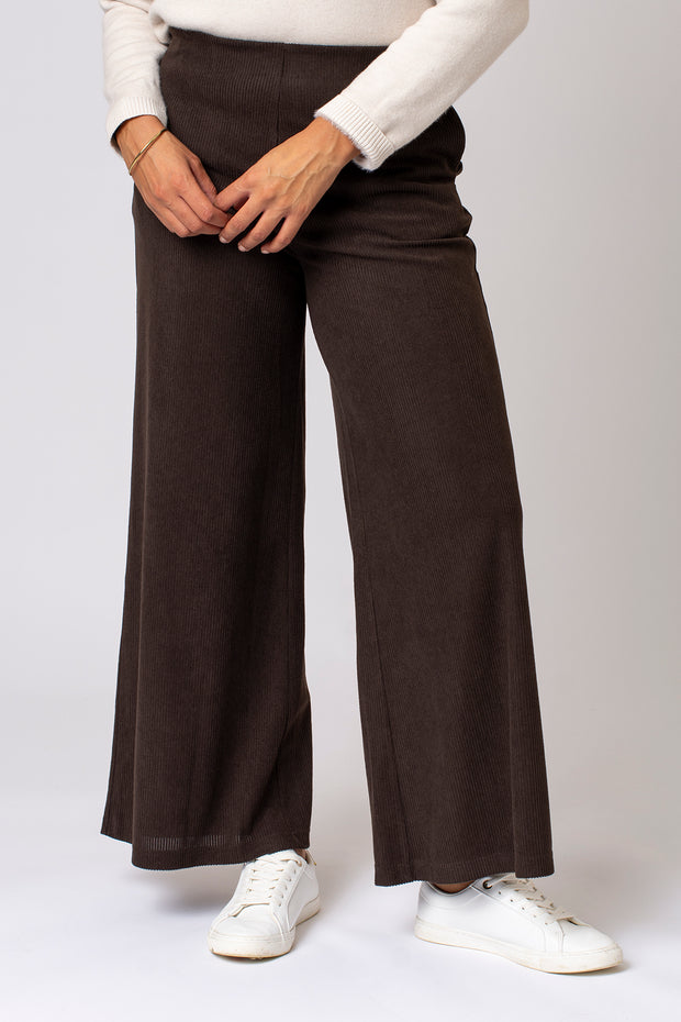 Cord Wide Leg Trouser - Brown