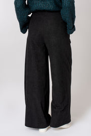 Cord Wide Leg Trouser - Black