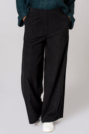 Cord Wide Leg Trouser - Black