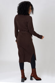 Cosy Neck Tie Detail Knitted Dress