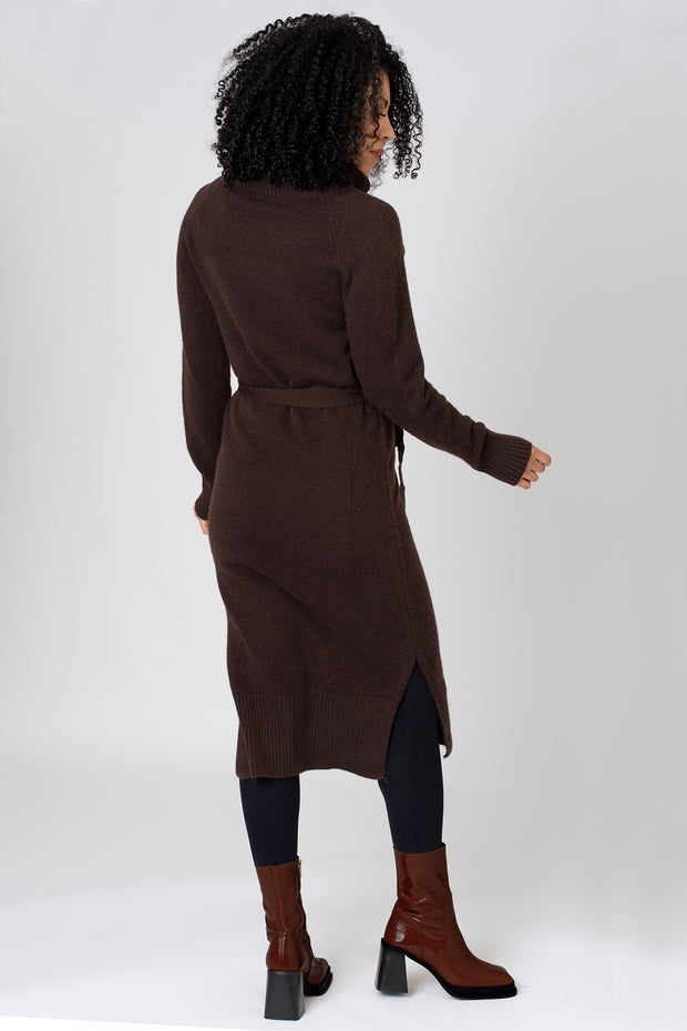 Cosy Neck Tie Detail Knitted Dress