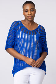 Crochet v neck jumper