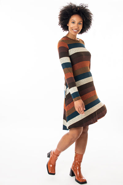 Block stripe swing dress