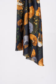 Dark Foil Poppy Scarf