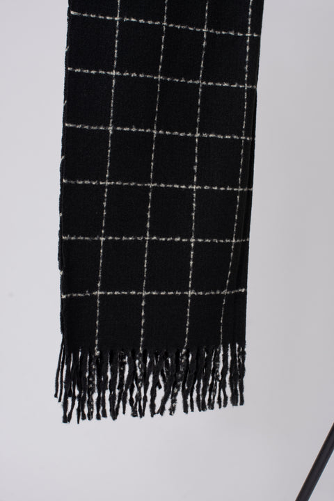 Dash Check Tassel Scarf